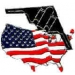 B-2 SPIRIT STEALTH BOMBER PIN USA FLAG COUNTRY SHAPE PIN